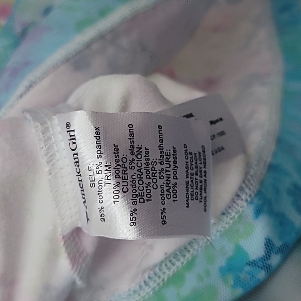 American Girl Colorful Dress With Sheer Trim Size 8 Girls - Picture 7 of 8